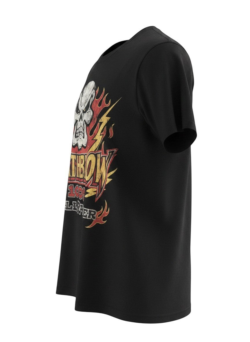 Verified Vault black cotton t-shirt with a distressed skull graphic and
