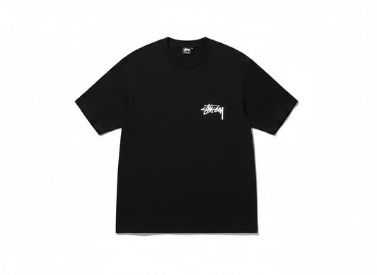 Verified Vault Stüssy Cherries 8 Ball Tee in black 100% cotton with a small Stüssy logo on the chest and a large graphic on the back.